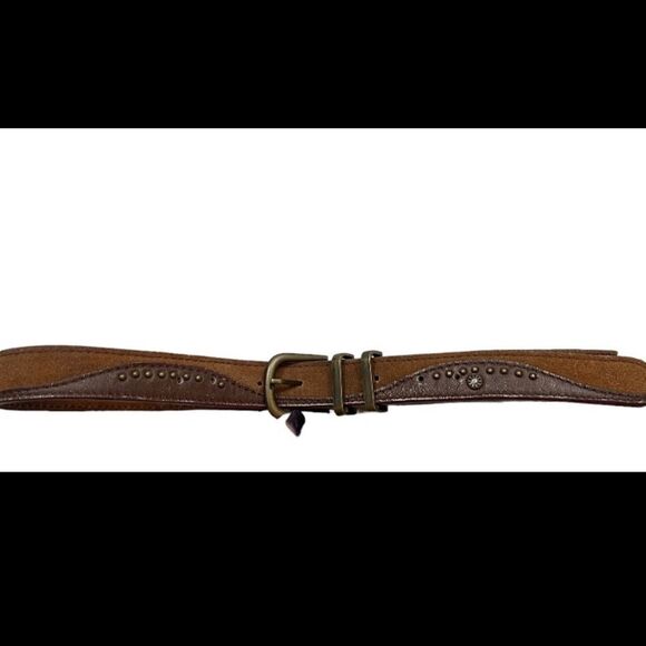 Free People Accessories - Free People Genuine Leather Brown Belt with Metal Rivet Details Size S/M